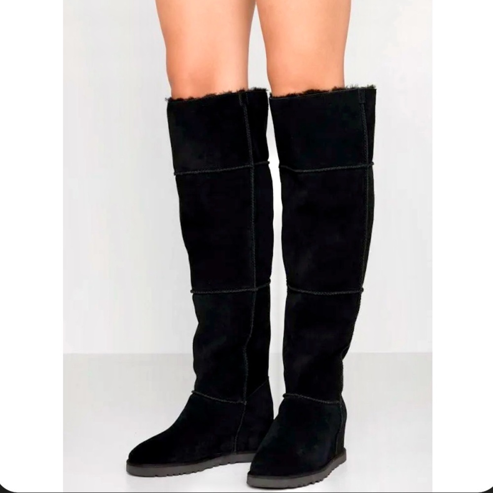 UGG Femme Over The Knee Black Boots - Women's
